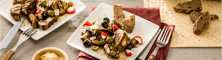 Gegrilde champignon antipasto salade