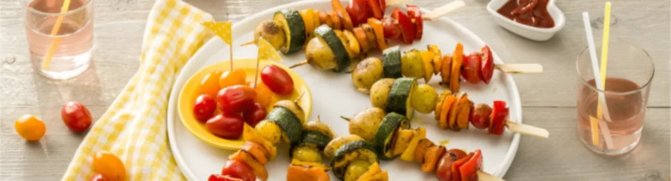 Regenboog groentespiesjes