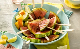 Watermeloensticks op de BBQ