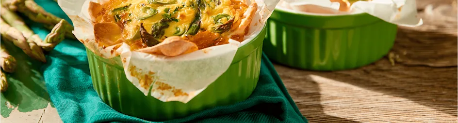 Aspergequiches met ham en ei