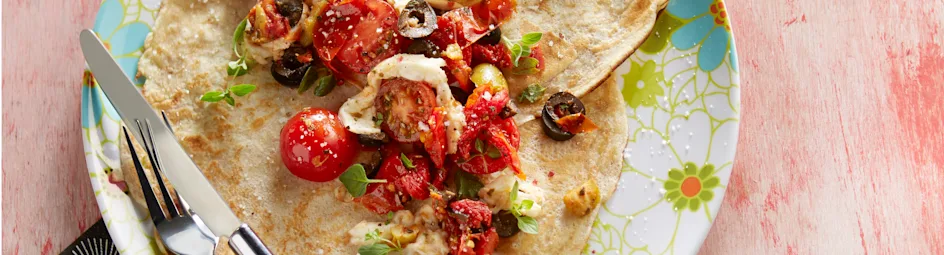 Italiaanse pannenkoek met olijven