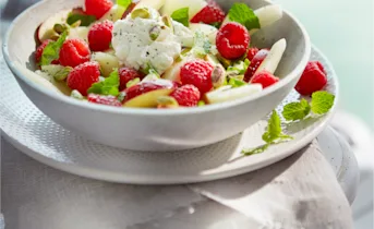 Fruitsalade met munt en pistache