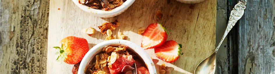 Havermoutcrumble met aardbeien