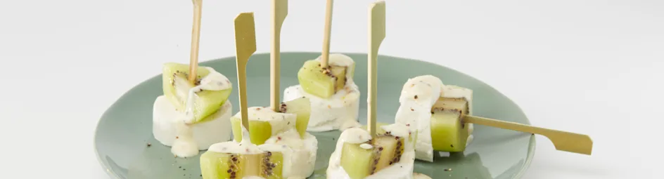 Kiwiprikkers met geitenkaas