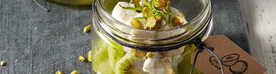 Kiwicoupe met ricotta en limoen