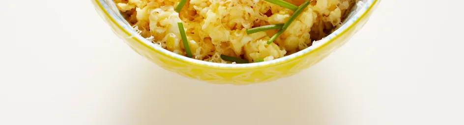 Roerei met eetbare lepel