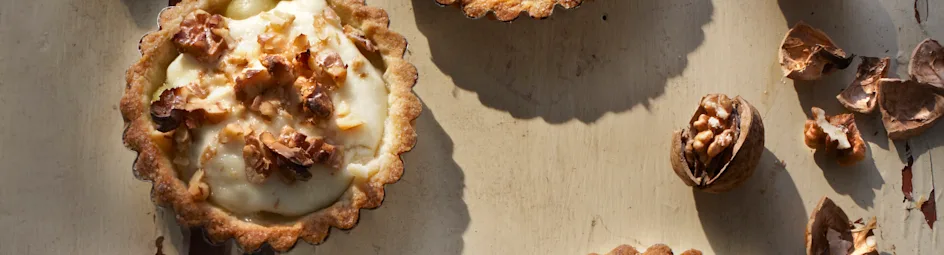 Druiventaartjes met ricotta en walnoten