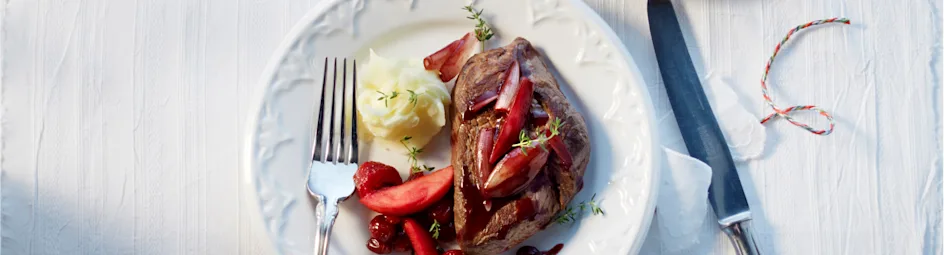 Biefstuk met mosterd-sjalottensaus