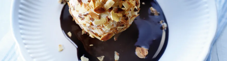 Amandelijslolly´s met chocoladesaus