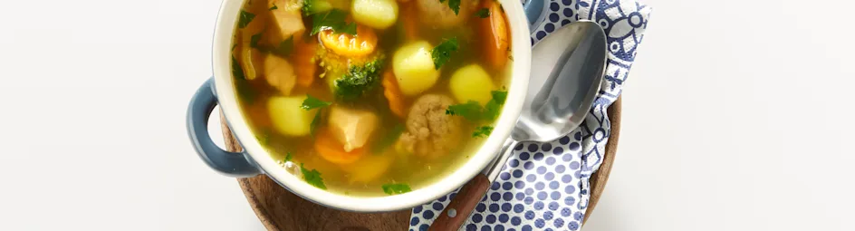Wintergroentesoep met balletjes