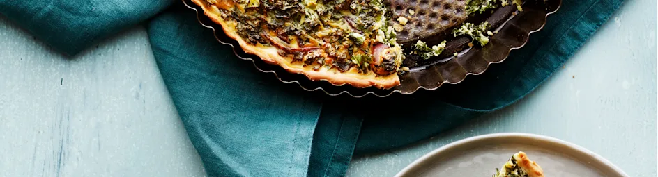 Boerenkoolquiche met geitenkaas