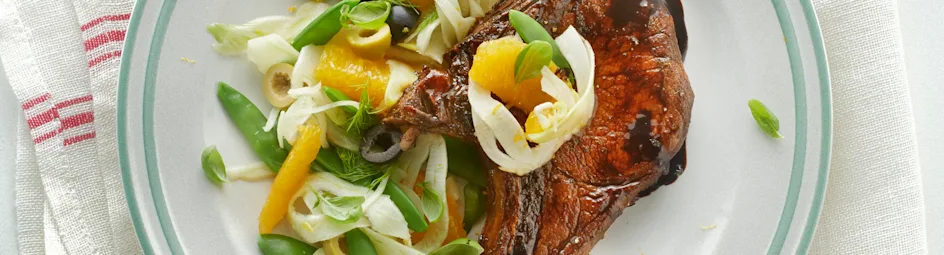 Ribkarbonade in balsamicojus met venkel