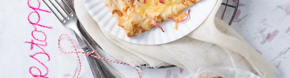 Pannenkoeken galette met ham en spiegelei