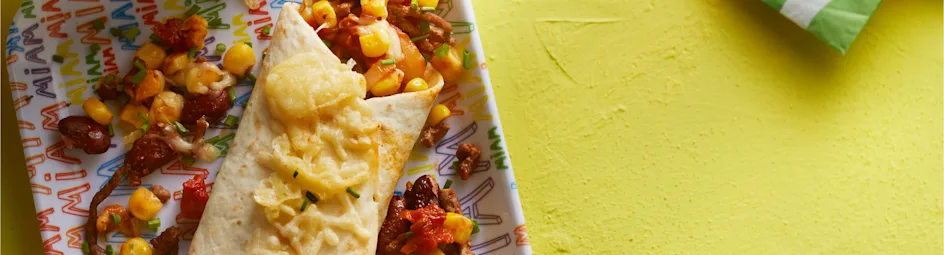 Gegratineerde wraps met avocadodip