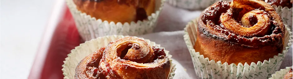 Croissantrolletjes met cranberry en hazelnootpasta