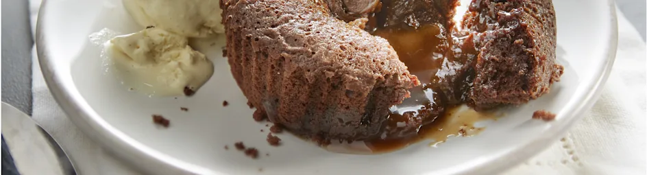 Lava cakejes met salted caramel