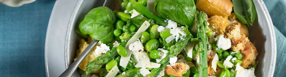 Panzanella met groene groenten