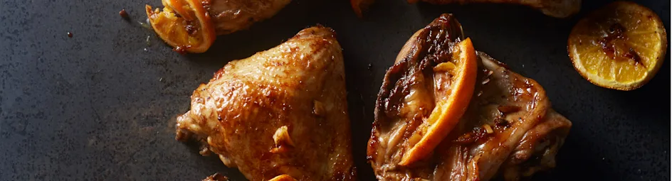 Geroosterde kip met cacao en sinaasappel