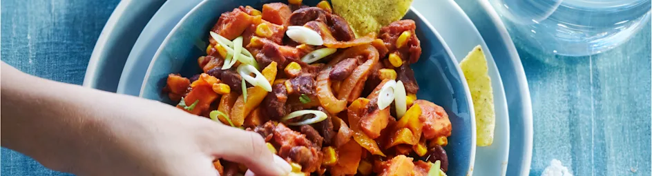 Chili met zoete aardappel