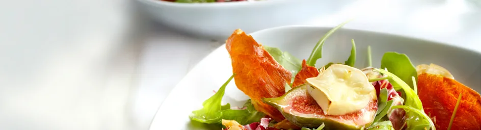 Rucolasalade met gegratineerde vijgen