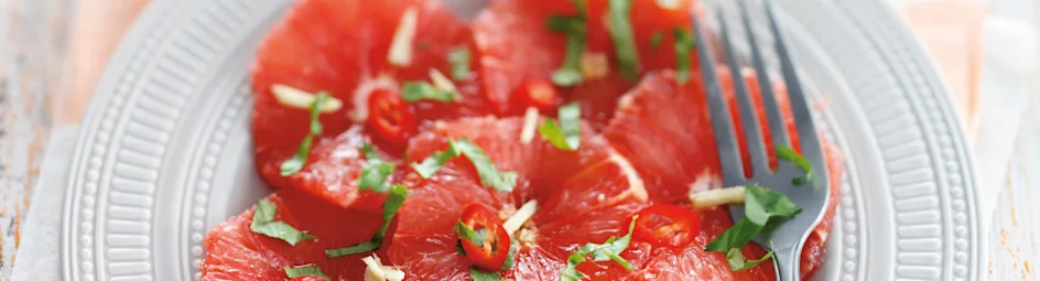 Carpaccio van grapefruit met Thaise dressing