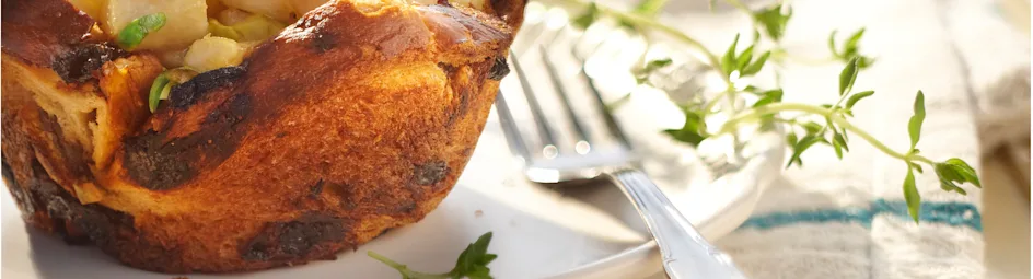 Cupjes met peren, pistache en tijm