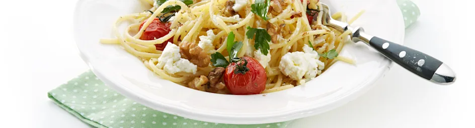 Pasta met kaas en noten