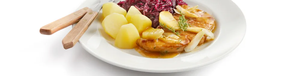 Hamlapjes met appel en ui