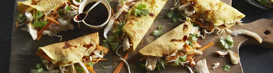 Oosterse pannenkoekjes met oesterzwammen