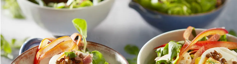 Franse linzensalade met zachtgekookt ei