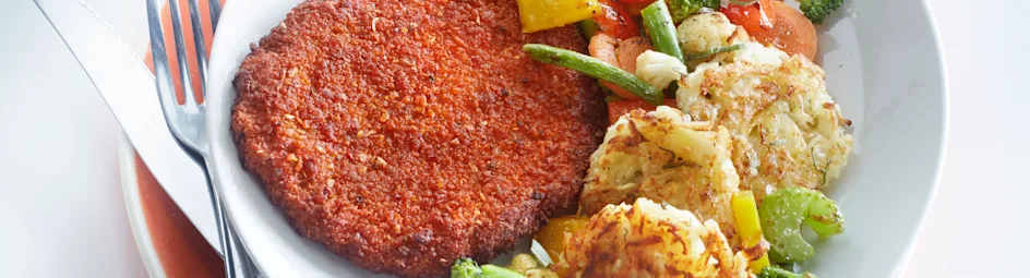 Gehaktschnitzel met knolselderijrösti