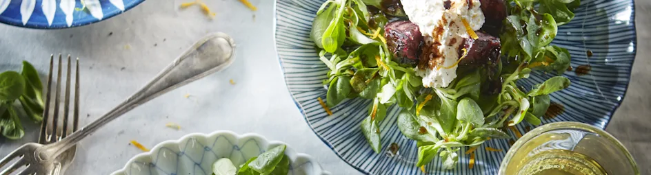 Lauwwarme bietensalade met ricotta