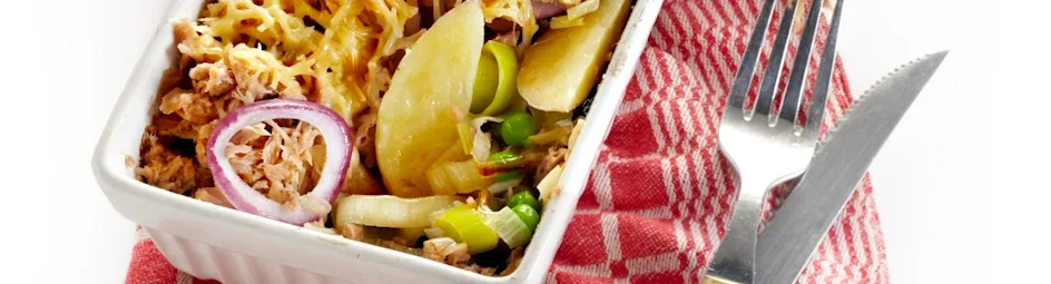 Aardappelgratin met tonijn