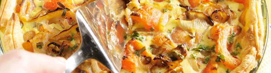 Quiche met tomaten en uien