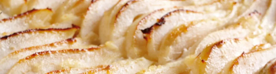 Peren-plaattaart met gember en honing