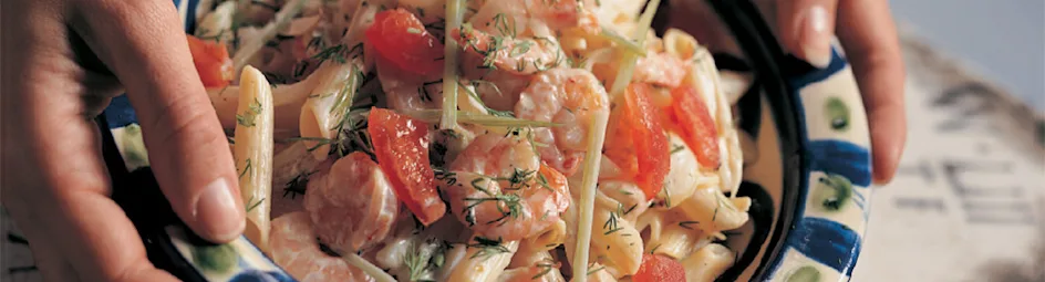 Pasta met venkel en garnalen