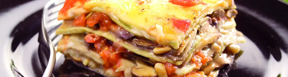 Lasagne met aubergines en mozzarella