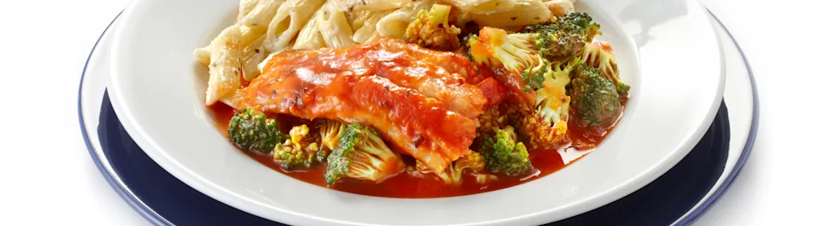 Koolvis met broccolitomatensaus