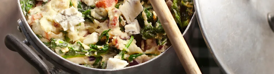 Italiaanse spinaziestamppot