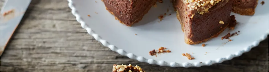 Chocolade cheesecake met hazelnoten