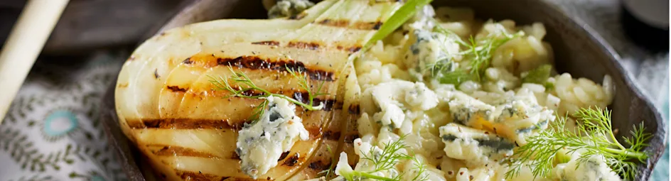 Risotto met venkel en blauwe kaas
