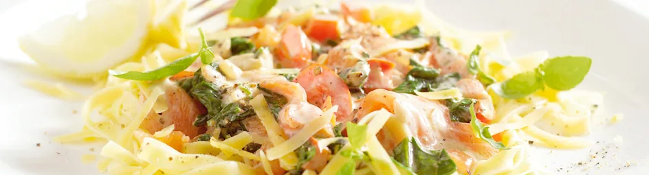 Tagliatelle met spinazie en zalm