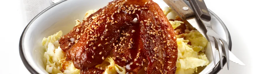 Stamppot van chinese kool met oosterse speklapjes