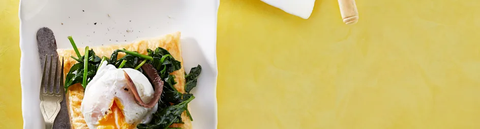 Spinaziegalette met gepocheerd ei