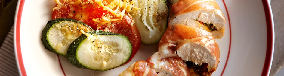 Romeinse kipfilet met groentengratin