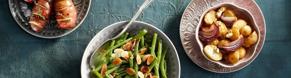 Rode aardappels met laurier en spek