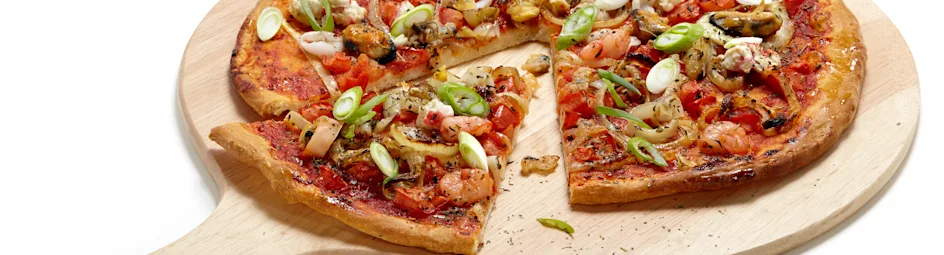 Pizza met zeevruchten