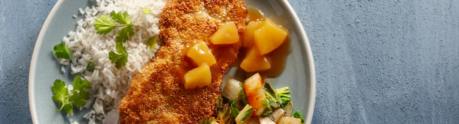 Oosterse schnitzel met sambal en sesam