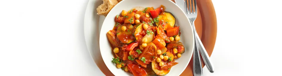 Mediterrane ratatouille met kikkererwten