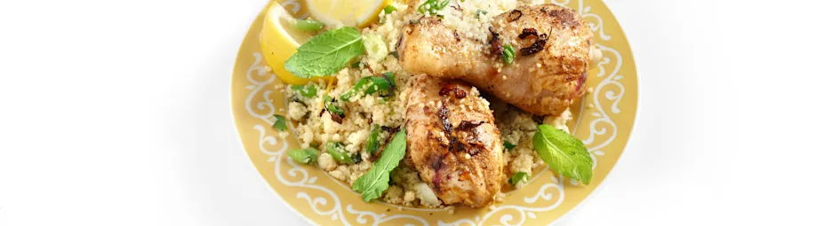 Kip met couscous, citroen en munt